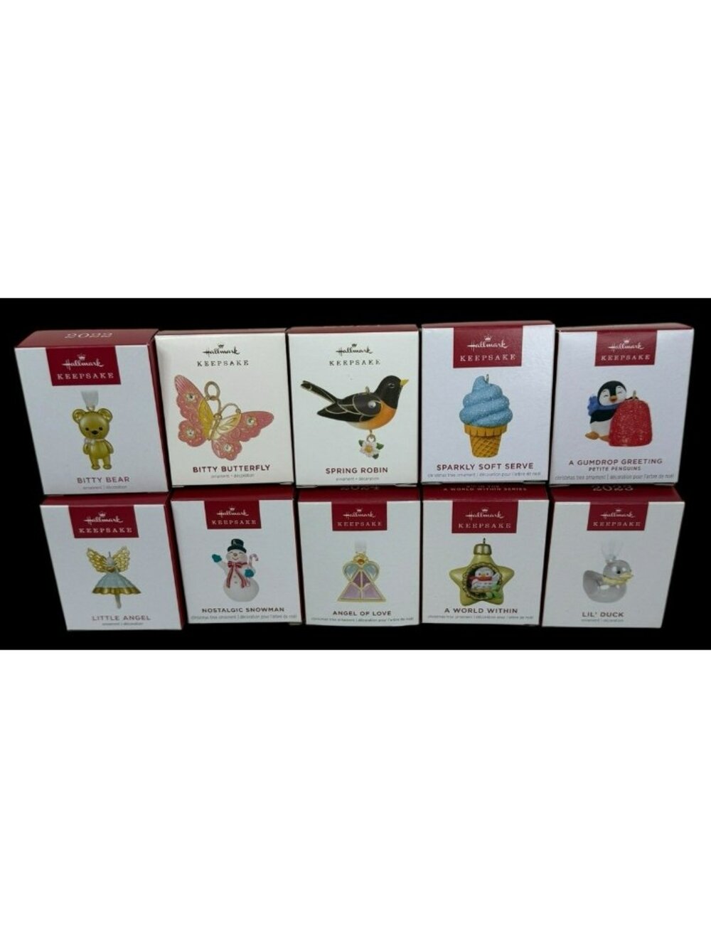 ALL MINIATURE LOT (10) Hallmark Ornaments Mini Keepsake 2020 2021 2022 2023 2024